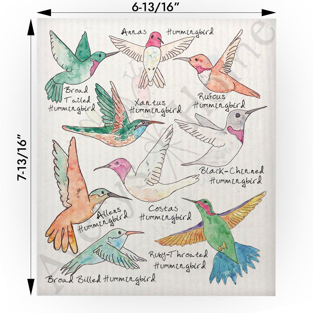 Hummingbirds of North America Swedish Cloth