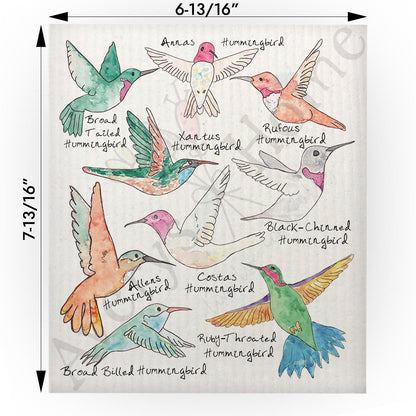 Hummingbirds of North America Swedish Cloth