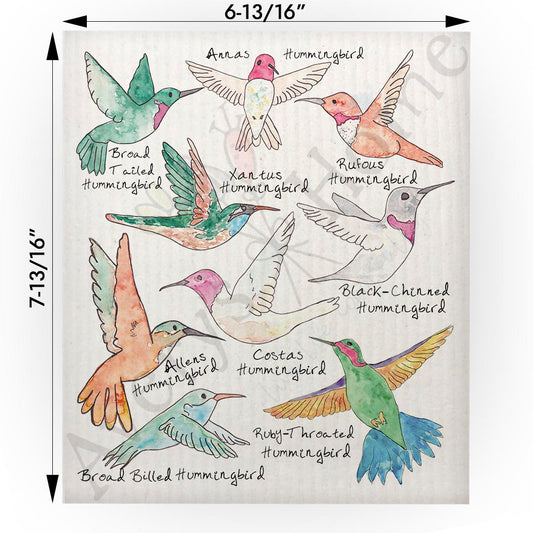 Hummingbirds of North America Swedish Cloth
