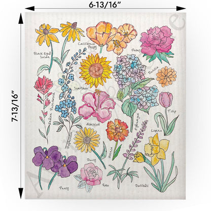 Summer Flowers Swedish Cloth