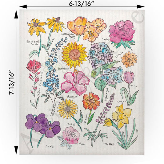 Summer Flowers Swedish Cloth