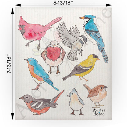 Backyard Birds Swedish Cloth