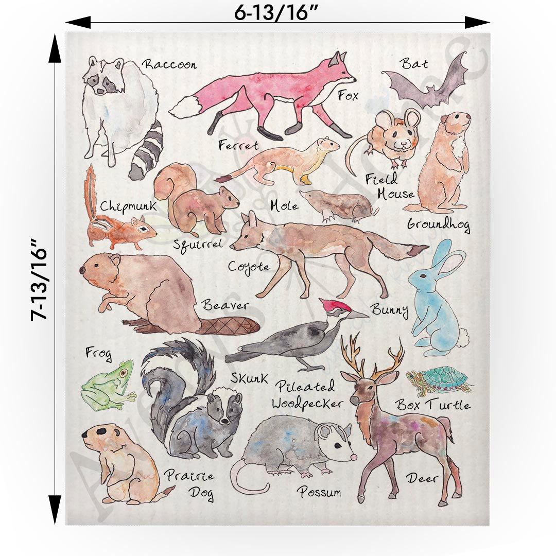 Woodland Critters Swedish Cloth