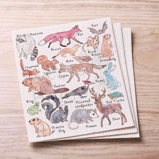 Woodland Critters Swedish Cloth