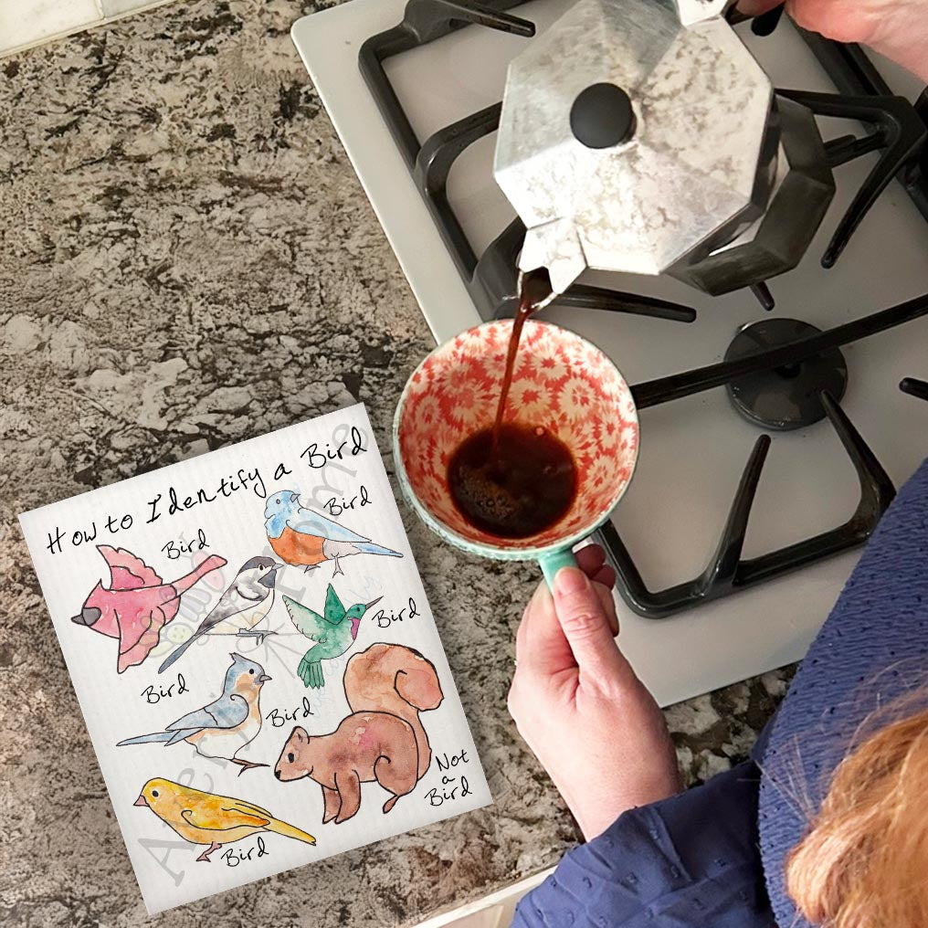 How to Indentify Birds Garden Kitchen Swedish Dishcloth