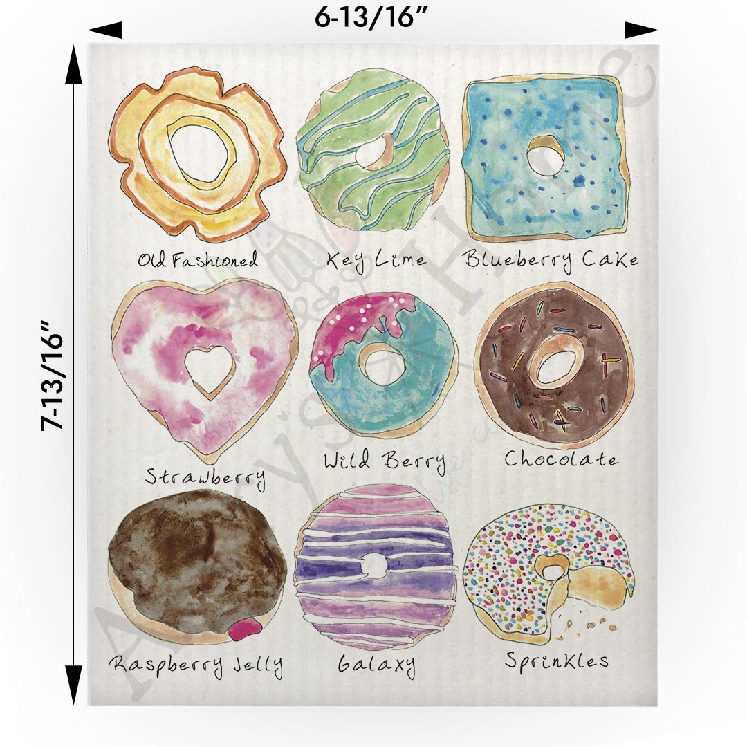 Donut Flavors Swedish Cloth