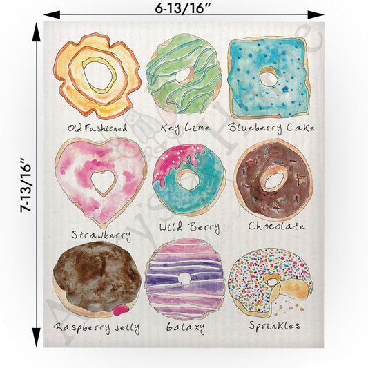 Donut Flavors Swedish Cloth