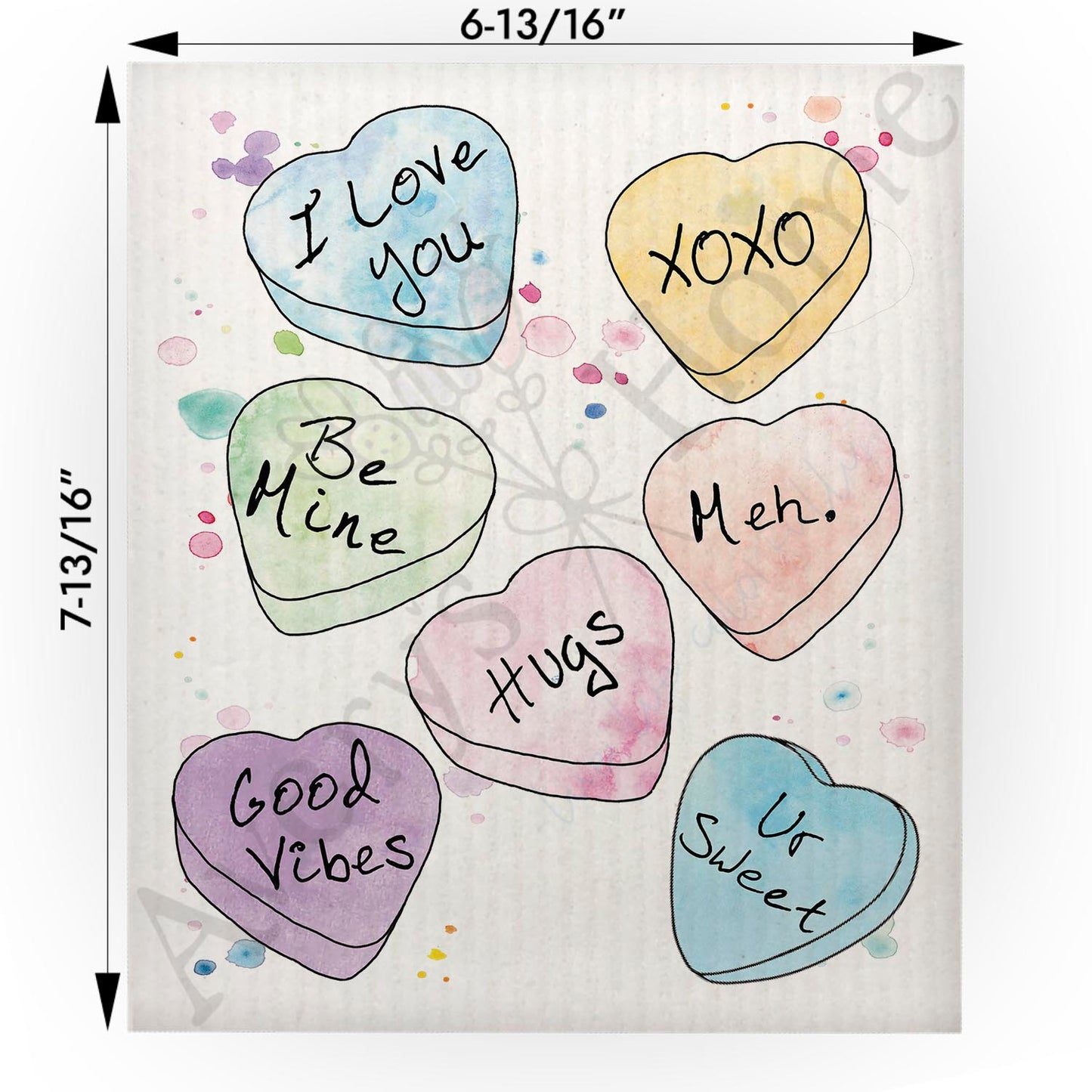 Conversation Hearts Swedish Cloth
