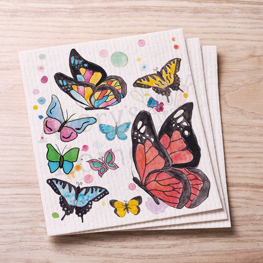 Rainbow Butterflies Swedish Cloth