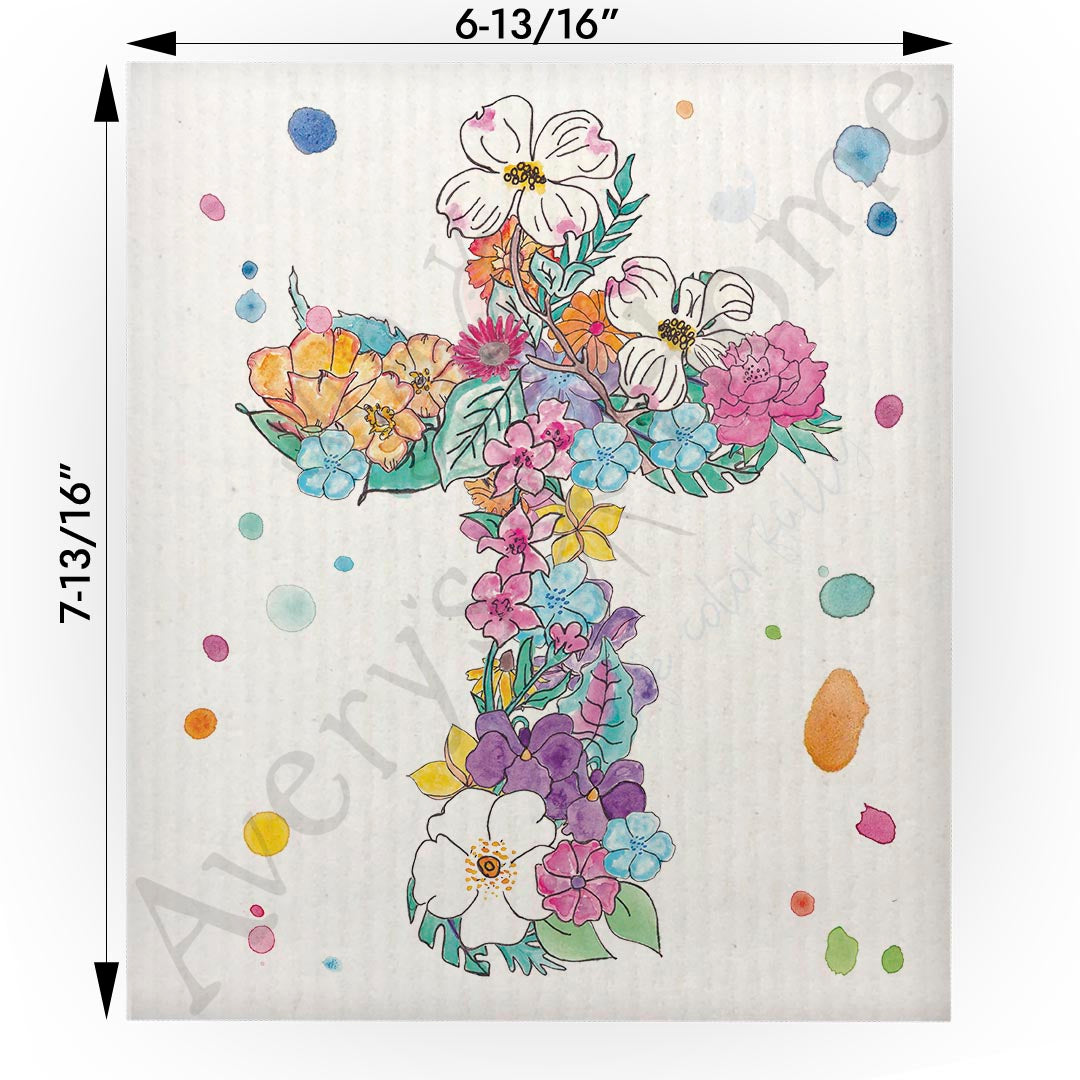 Flower Cross Swedish Cloth