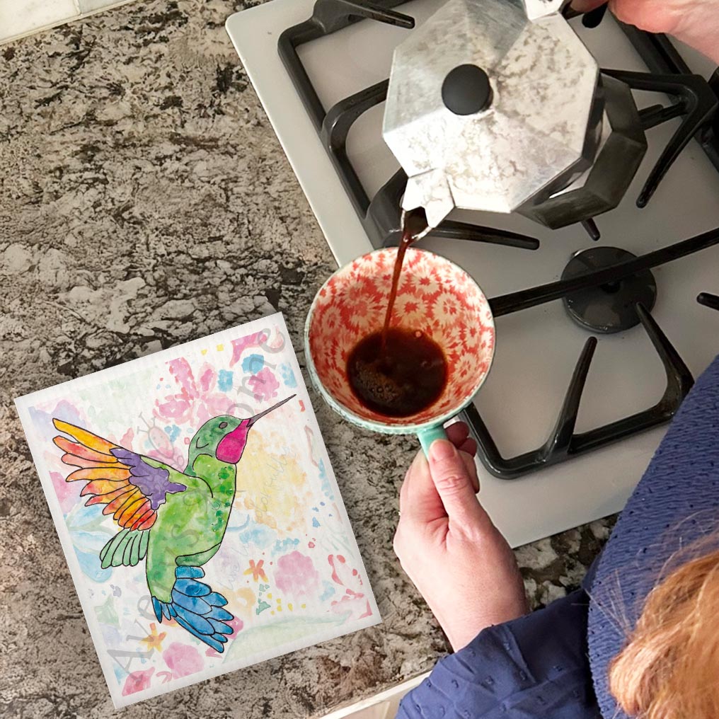 Ruby-throated Hummingbird Swedish Cloth