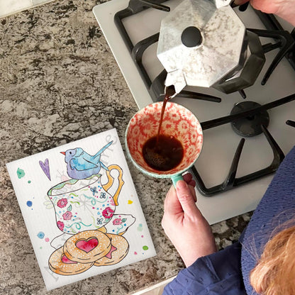 Tea Makes Everything Better Swedish Cloth