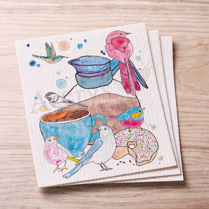 Drink Coffee & Birdwatch Swedish Cloth