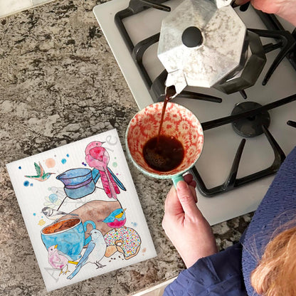 Drink Coffee & Birdwatch Swedish Cloth