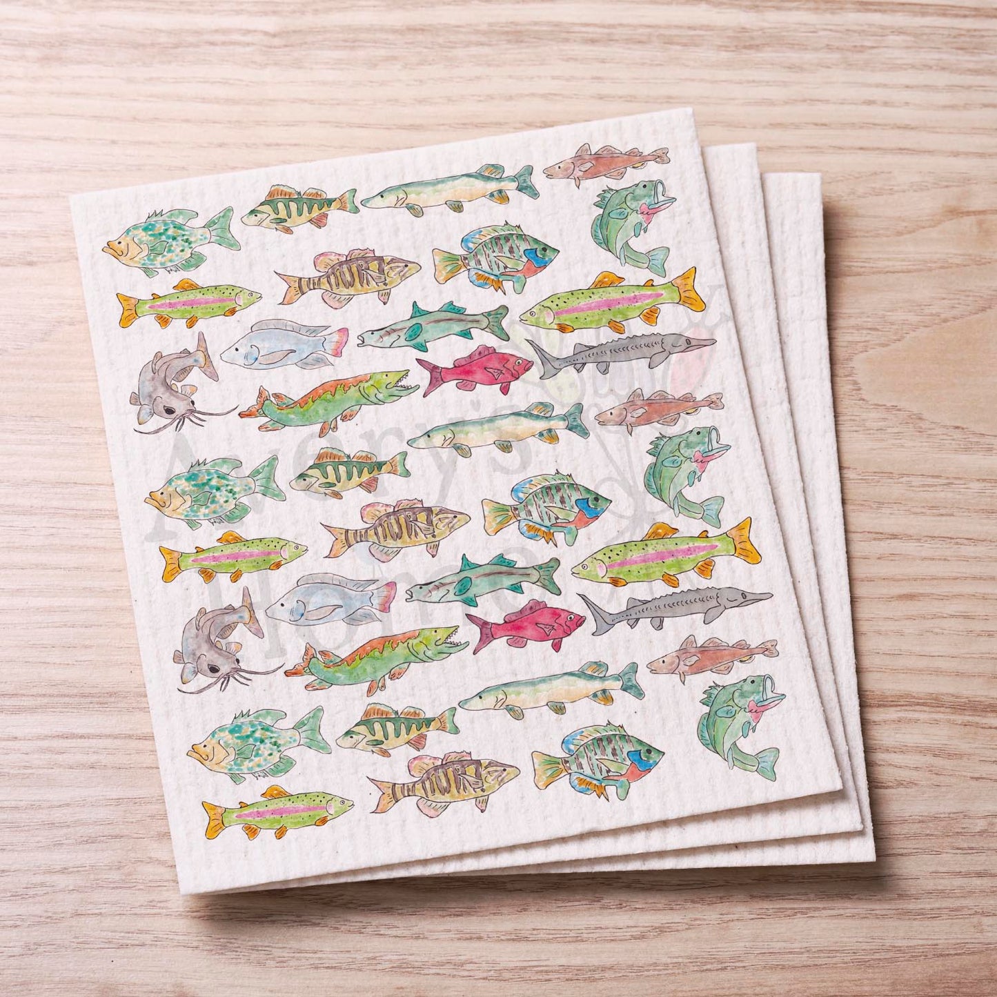 Lake Fish Pattern Swedish Cloth