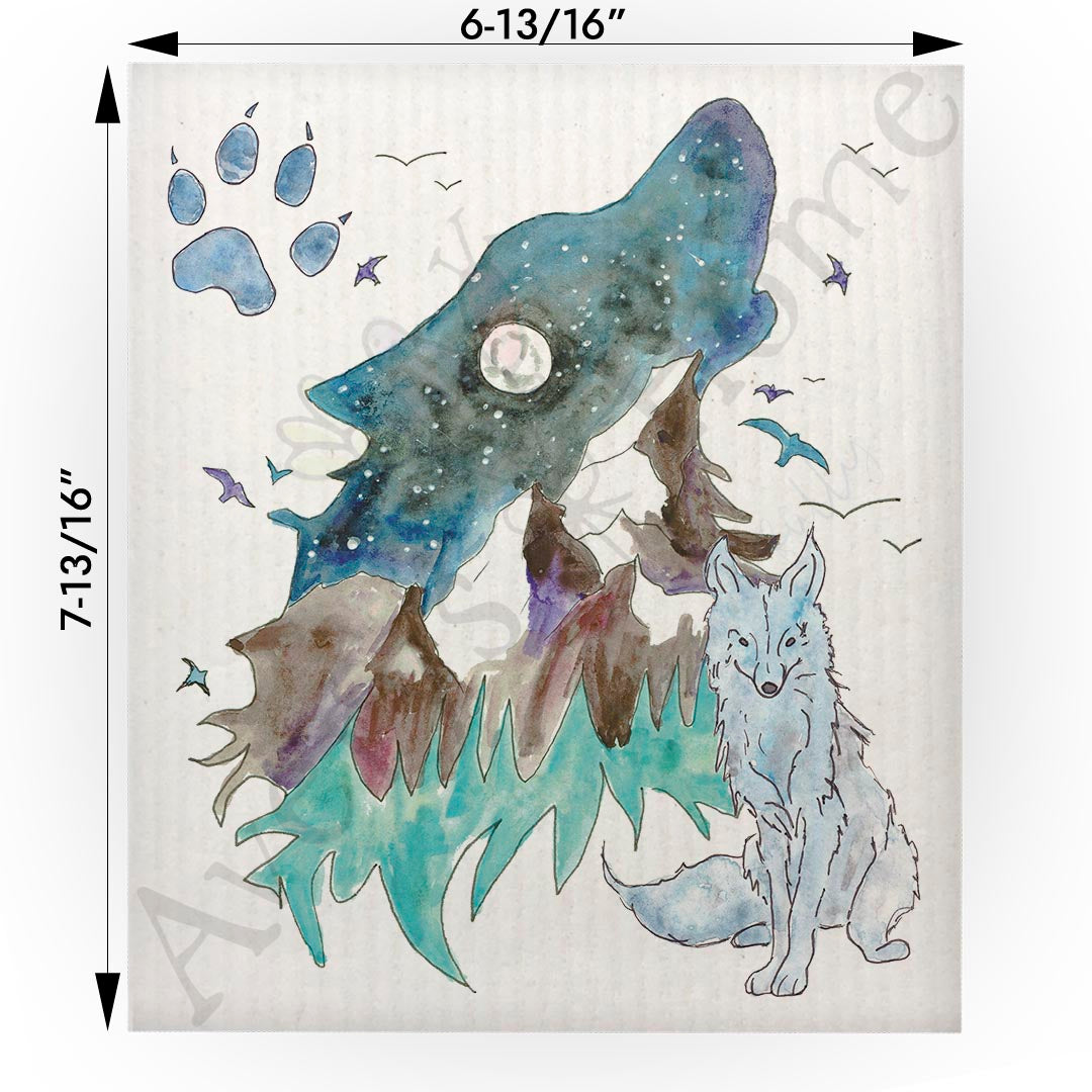 Wolf Mountain Landscape Swedish Cloth