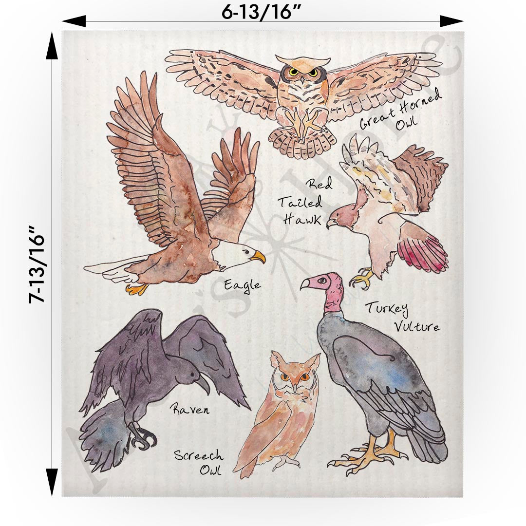 Birds of Prey Swedish Cloth