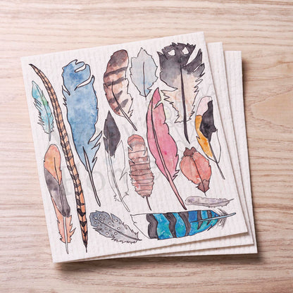 Bird Feathers Collection Swedish Cloth