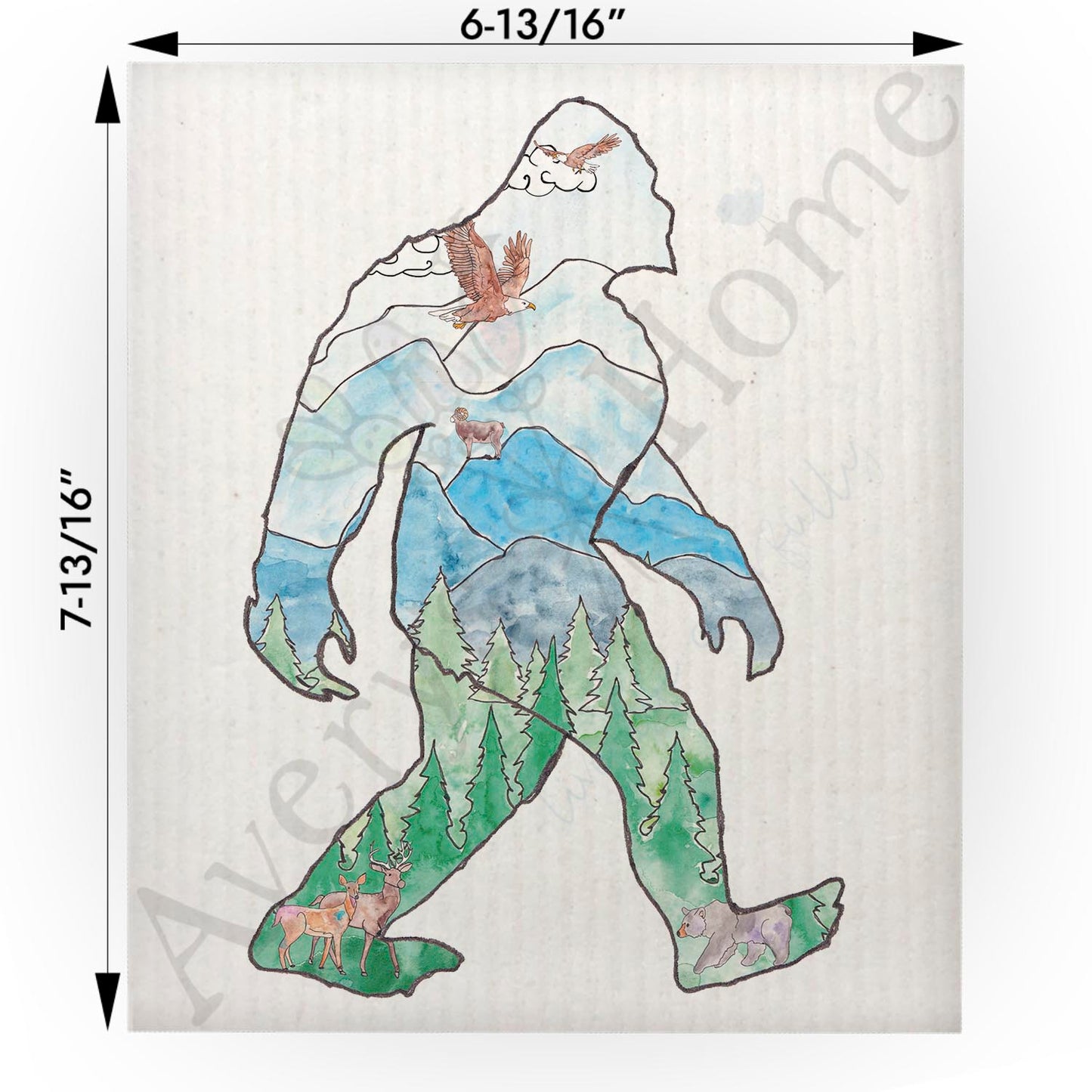 Bigfoot Mountain Landscape Swedish Cloth