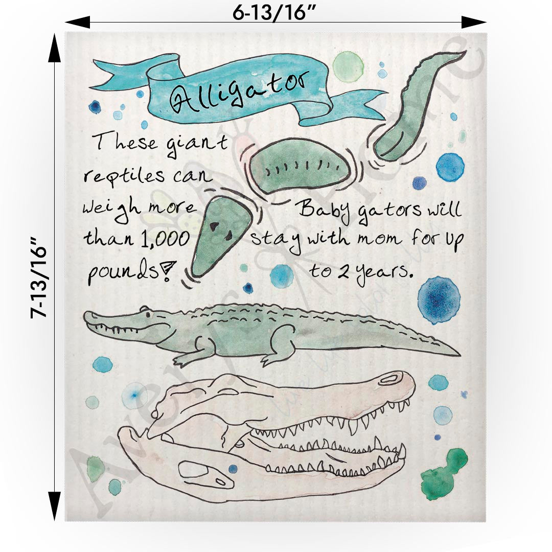 All About Alligators Swedish Cloth