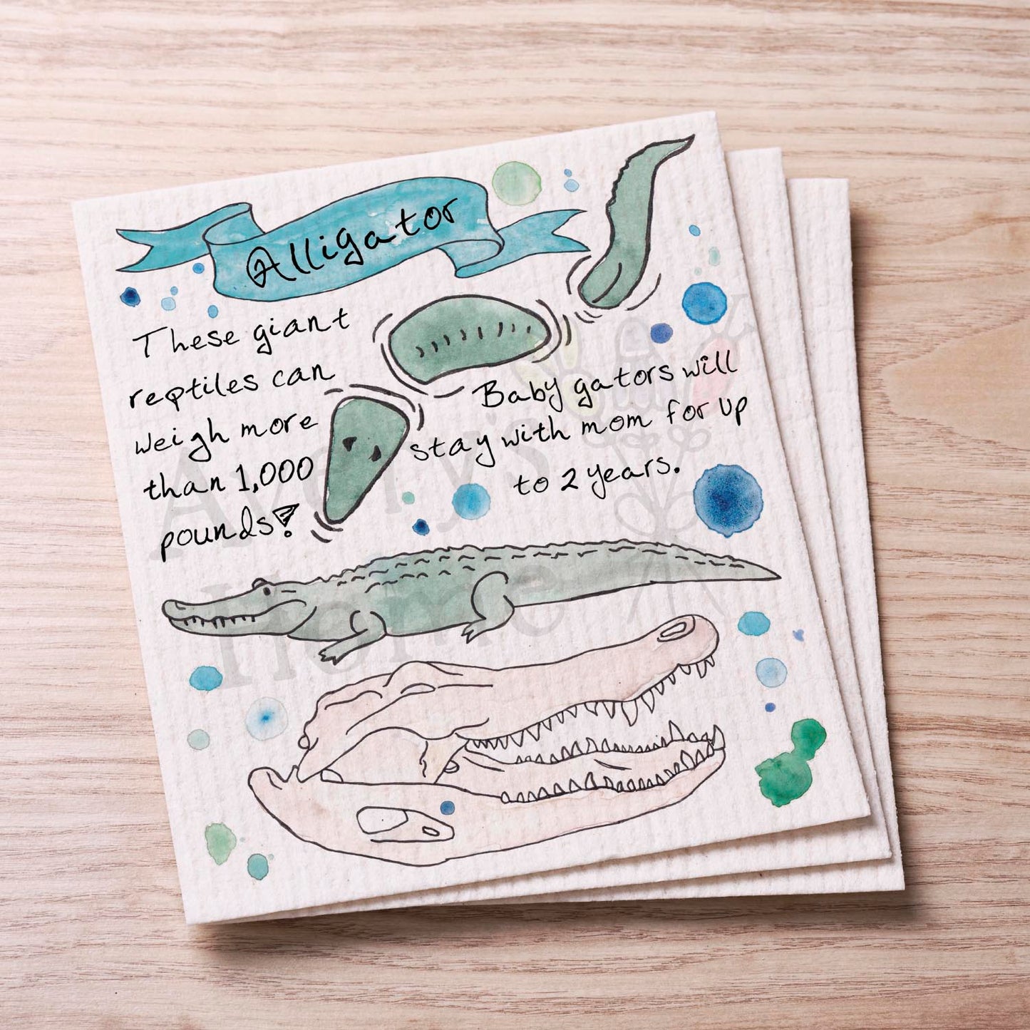 All About Alligators Swedish Cloth