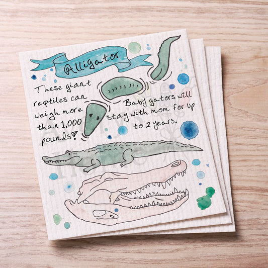All About Alligators Swedish Cloth