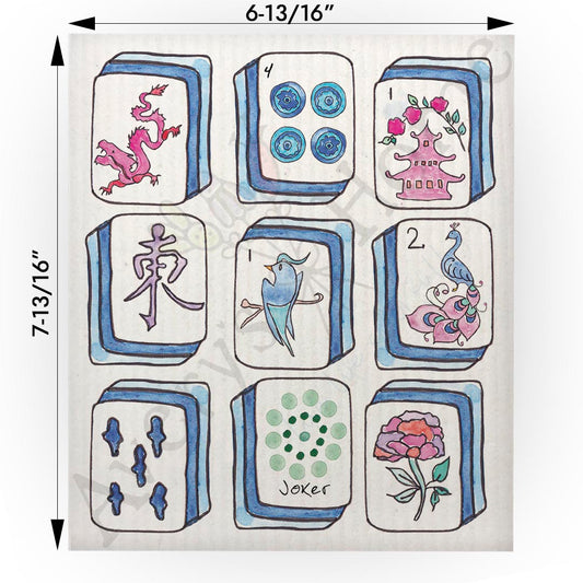 Mahjong Tiles Swedish Cloth