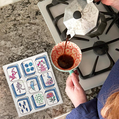 Mahjong Tiles Swedish Cloth