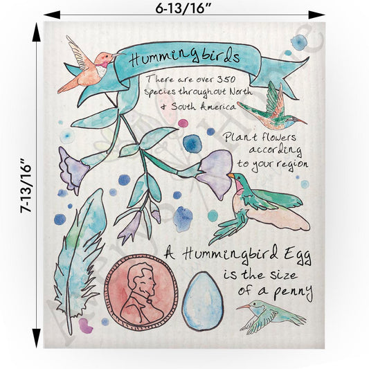Hummingbird Facts Swedish Cloth
