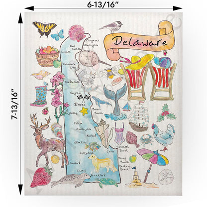 Delaware Map  Swedish Cloth