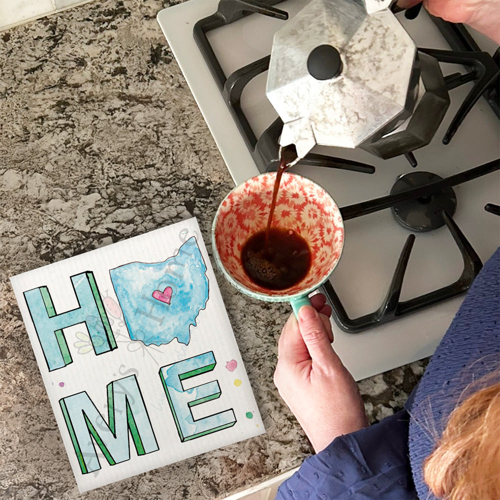 Home in Ohio Swedish Dishcloth
