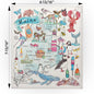 Maine Map Swedish Cloth