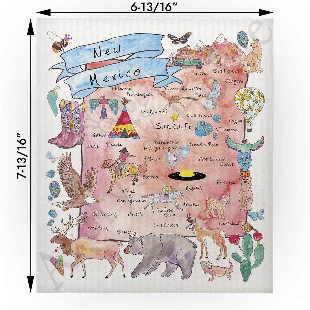 New Mexico Map  Swedish Cloth