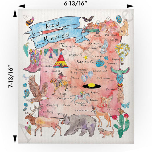 New Mexico Map  Swedish Cloth