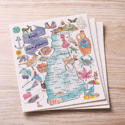 New Hampshire Map  Swedish Cloth