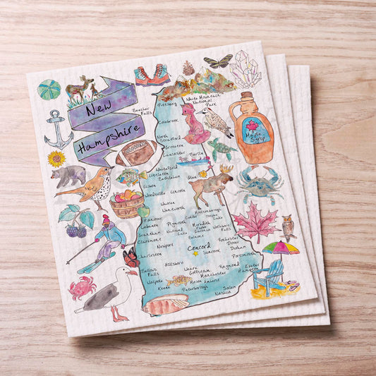 New Hampshire Map  Swedish Cloth