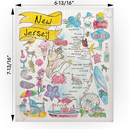 New Jersey Map  Swedish Cloth