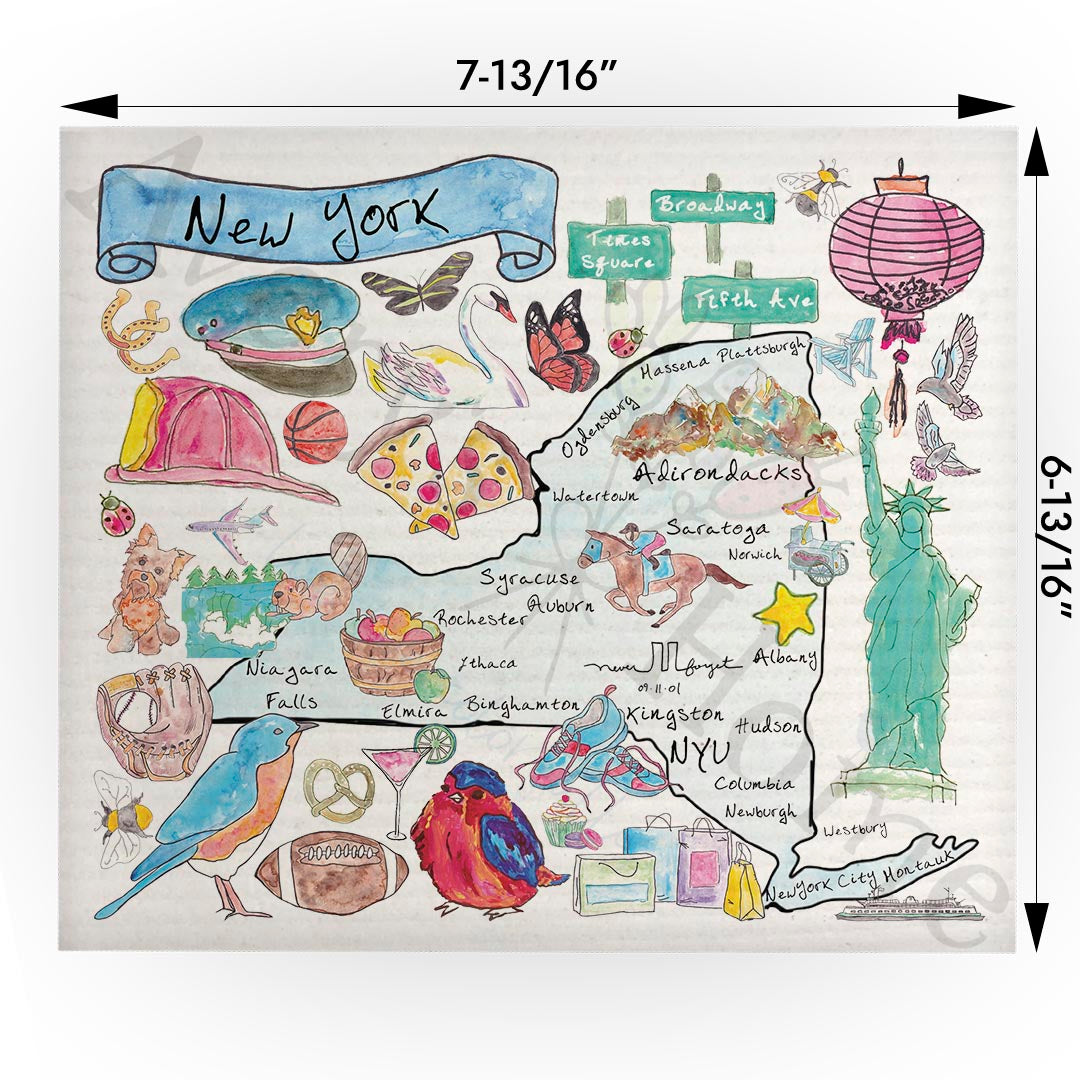 New York Map  Swedish Cloth