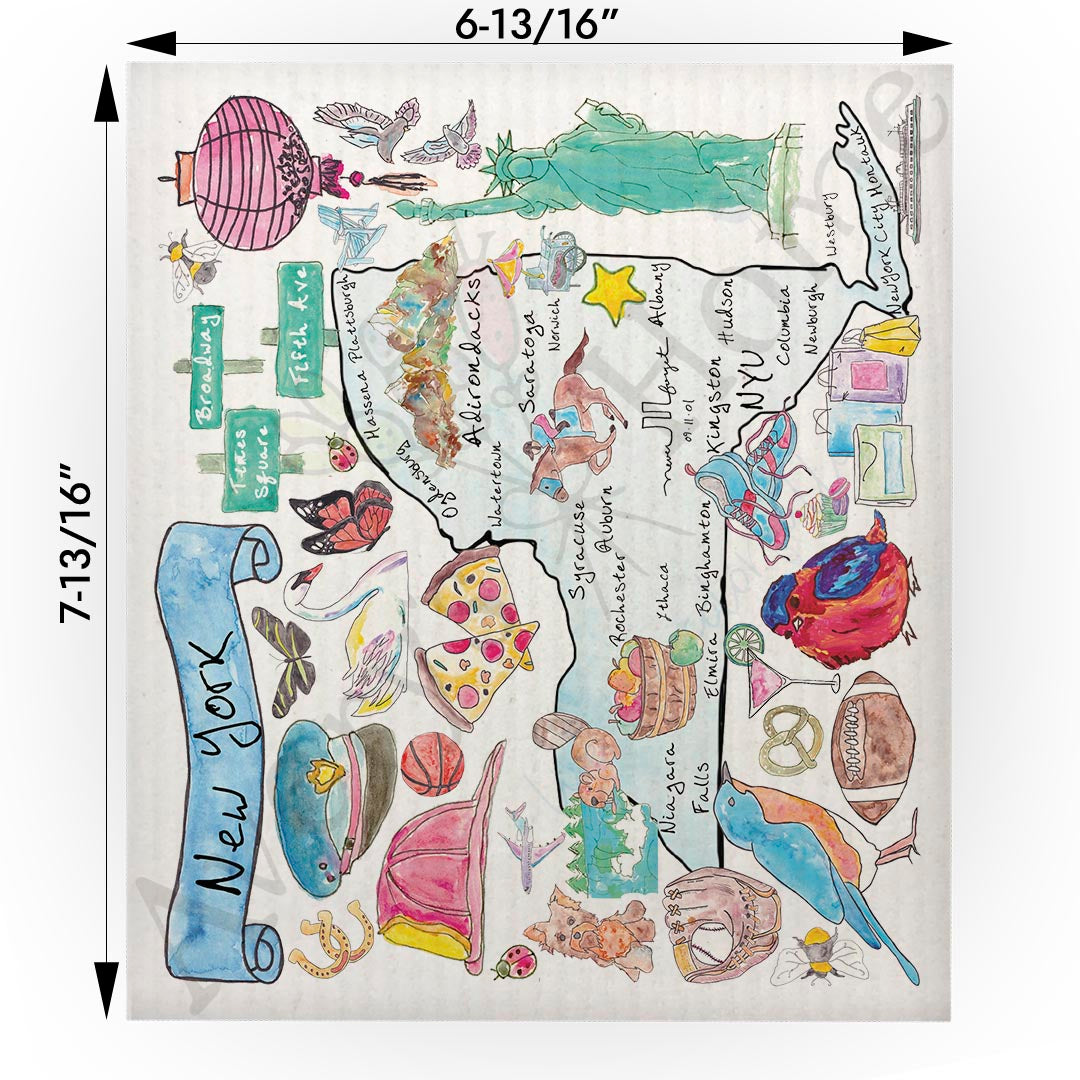 New York Map  Swedish Cloth
