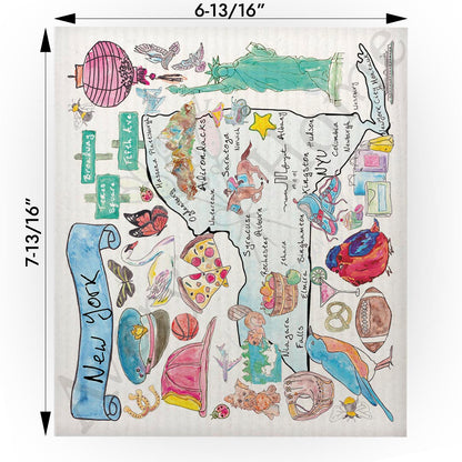 New York Map  Swedish Cloth