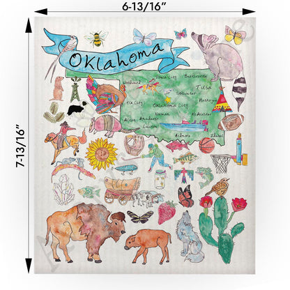 Oklahoma Map Swedish Cloth