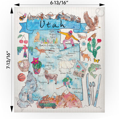 Utah Map  Swedish Cloth