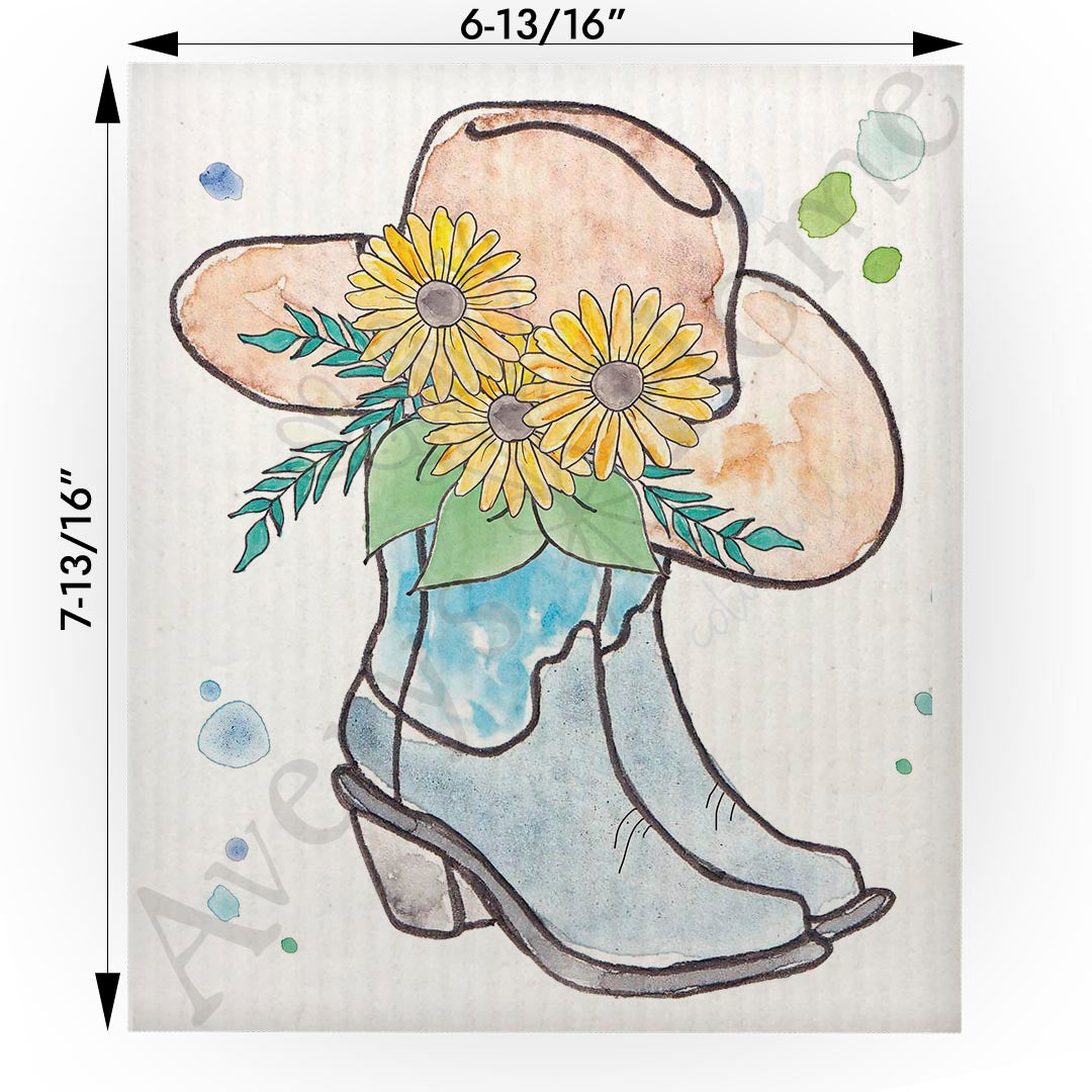 Blue Cowgirl Boots Swedish Cloth