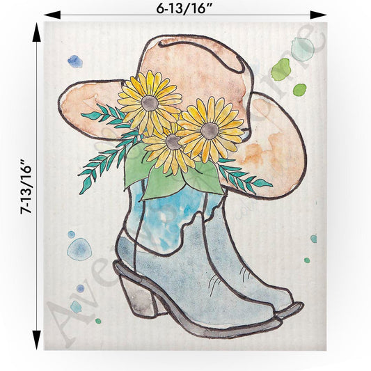 Blue Cowgirl Boots Swedish Cloth