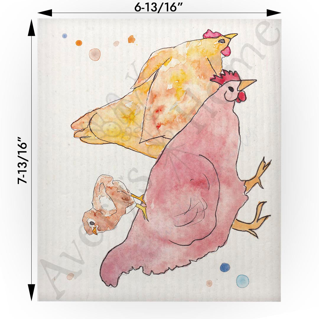 Country Chickens Swedish Cloth