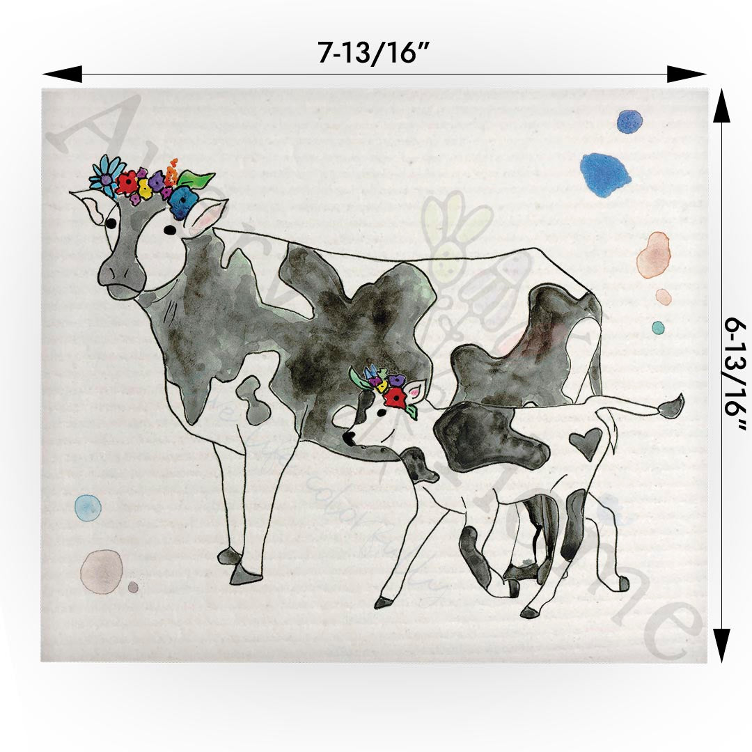 Country Cows Swedish Cloth