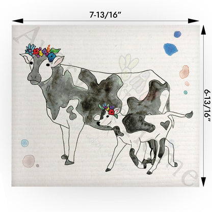 Country Cows Swedish Cloth