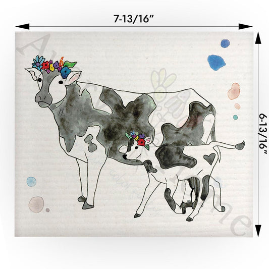 Country Cows Swedish Cloth