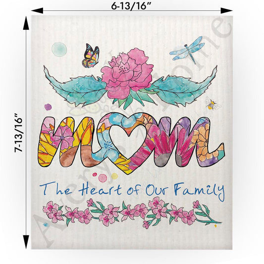 Mom - The Heart of Our Family Swedish Cloth