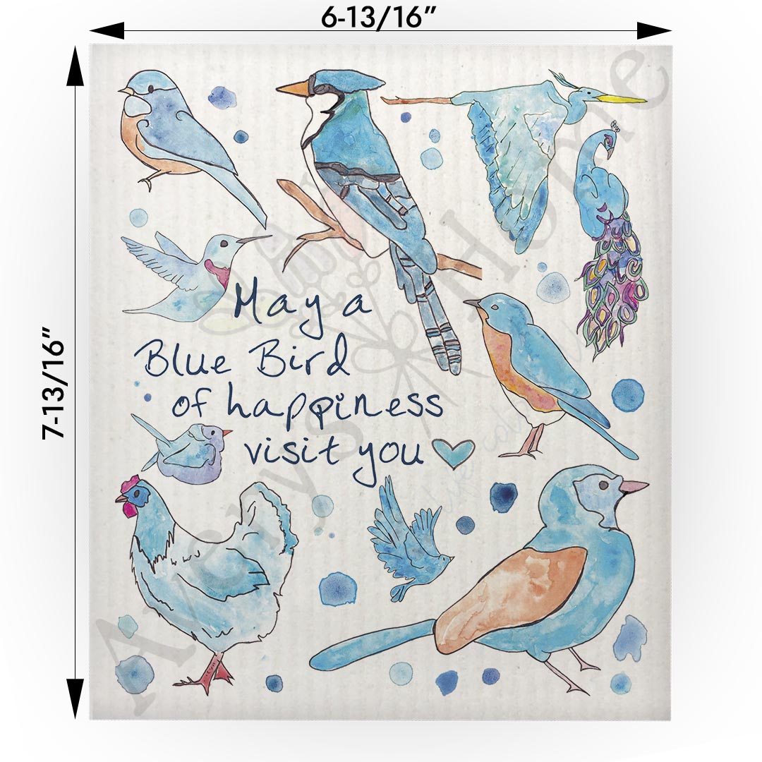 Blue Birds of Happiness Swedish Cloth
